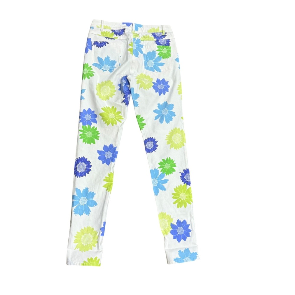 J McLaughlin Lexi Jeans White Floral Print Jeans Size 2 RARE - Picture 3 of 7